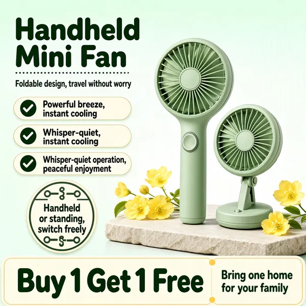 Sage Green Handheld Mini Fan Summer Sale