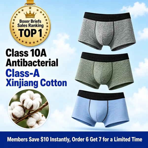 Premium Cotton Boxer Briefs – Antibacterial Comfort
