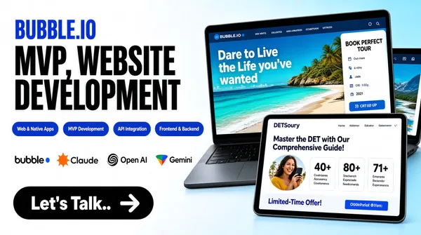 Bubble.io MVP & Website Development Gig Cover